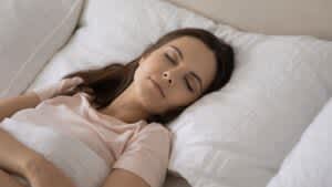 stock photo of a woman in deep sleep