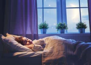 stock photo of a young girl sleeping