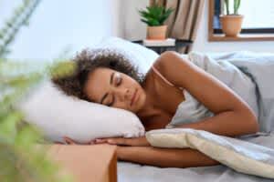 stock photo of a young woman sleeping peacefully