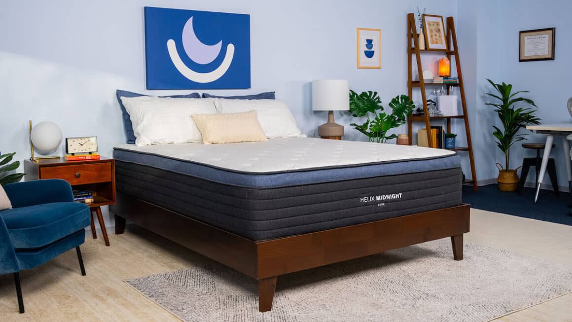 A picture of the Helix Midnight Luxe Mattress in the Sleep Doctor's test lab.