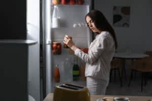 stock photo of a woman sleepwalking